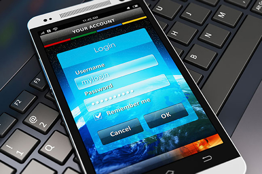 This image shows a login screen on a mobile phone.