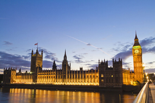 A photograph of the Houses of Parliament and Big Ben in London, UK.