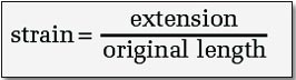 Strain = extension / original length