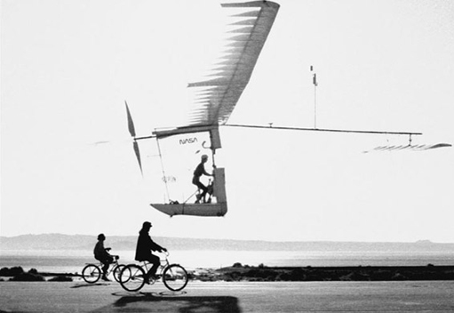 Image of the Gossamer Albatross which was the first human-powered aircraft to cross the English Channel