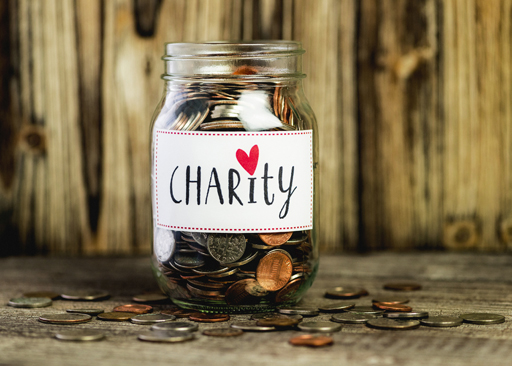 Photo of a collecting jar for charity