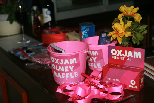 Collecting boxes at an Oxjam festival
