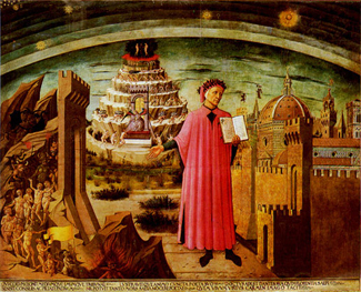 Domenico di Michelino, Dante and his Poem, 1465, fresco, Santa Maria del Fiore, Florence