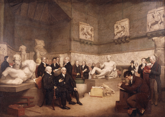 Archibald Archer, The Temporary Elgin Room at the British Museum, 1819.