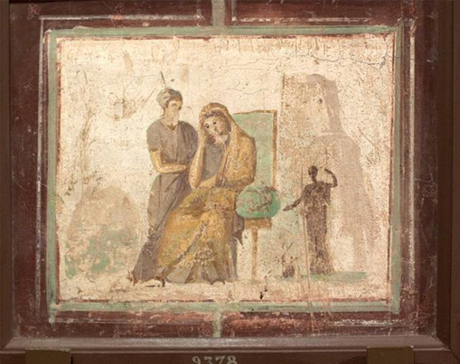 Wall painting of Phaedra and her wet nurse.