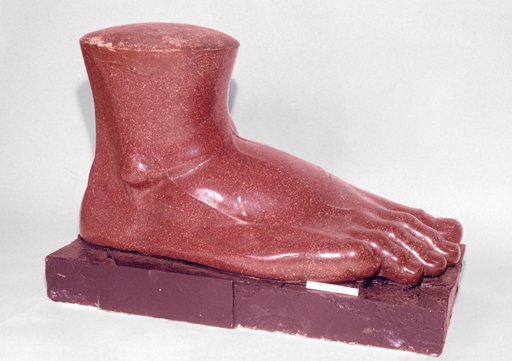 Foot carved from porphyr, from Roman Egypt