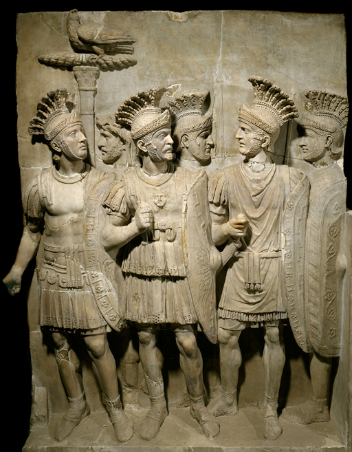Roman marble relief of the Praetorian Guard.