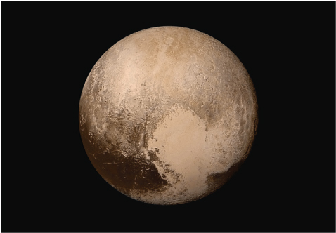 An image of the surface of Pluto.