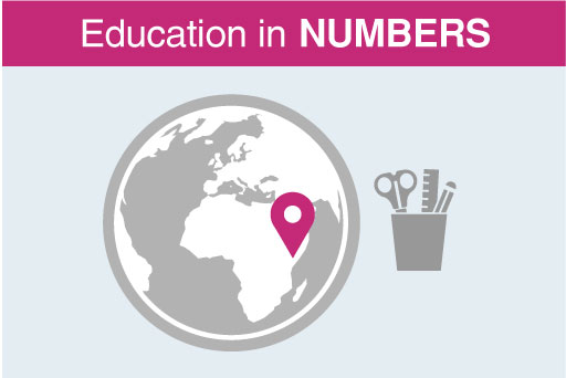 An artwork introducing the Education in Numbers infographic.