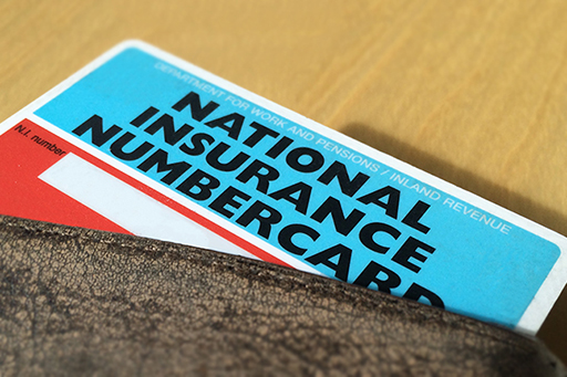 The image is of a National Insurance card.