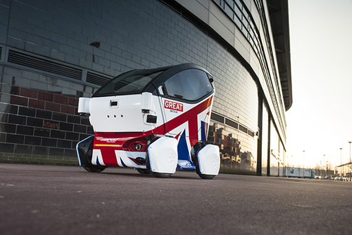A photograph of a driverless car in Milton Keynes