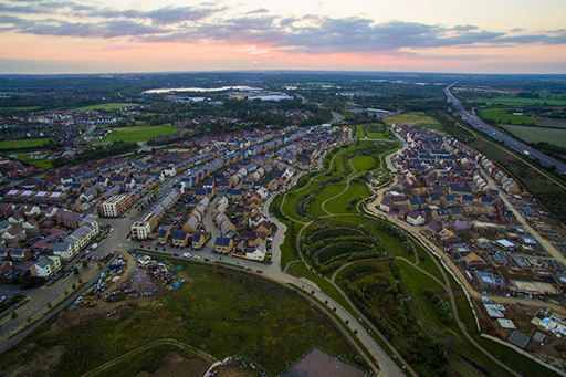 An aerial photograph of Milton Keynes.