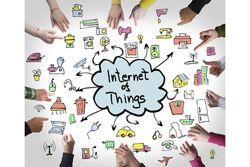 A mind map of ‘Internet of Things’ shown by illustrations of related objects