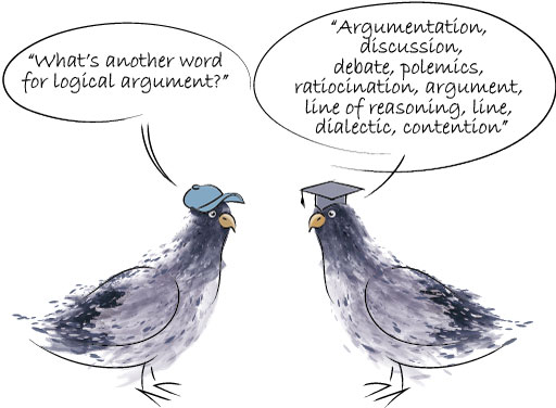 An image of words which could be used as alternatives for the words ‘logical argument’.