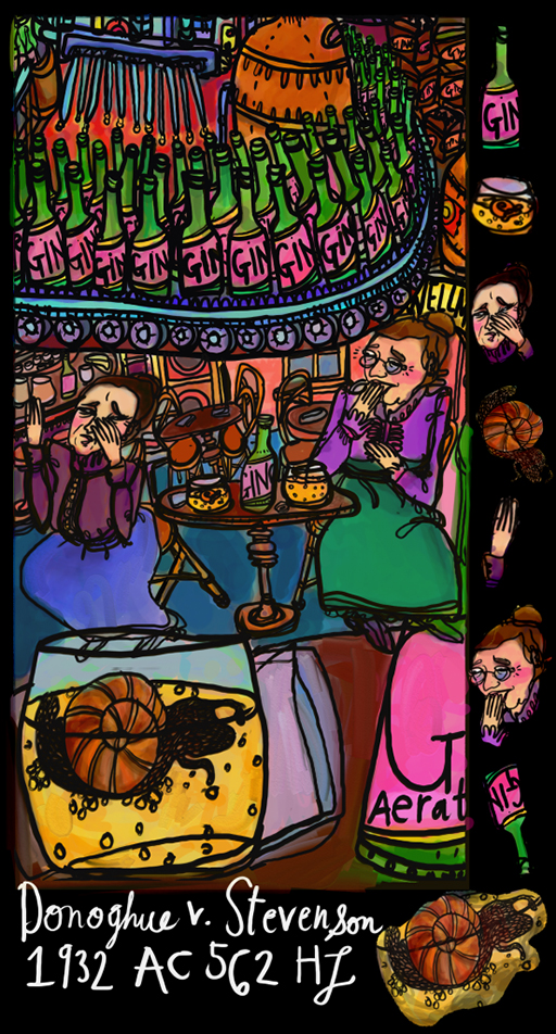 Illustration of Donoghue v Stevenson, Snail in a bottle.