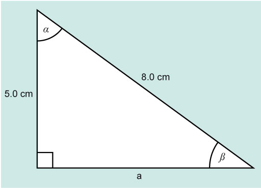 A right-angled triangle for Activity 4.
