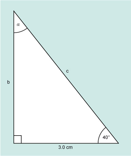 A right angle triangle for Activity 3.