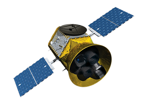 Artist’s rendering of the TESS spacecraft, designed to search for transiting exoplanets.