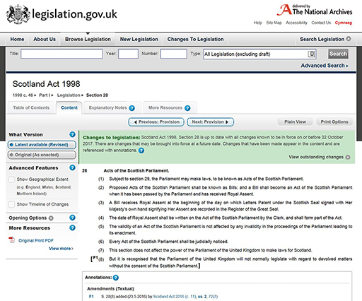 Section 28 Scotland Act 1998 (as amended)