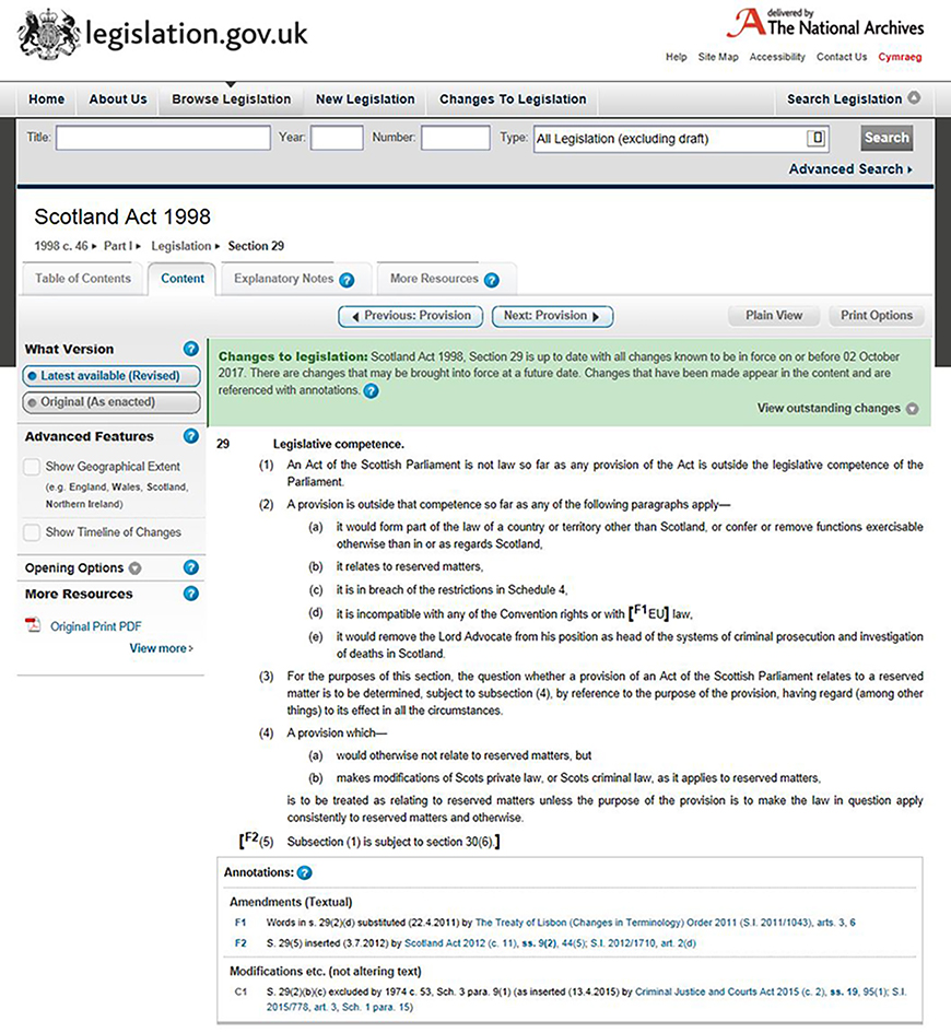 Section 29 Scotland Act 1998 (as amended)