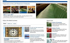 UK Parliament homepage