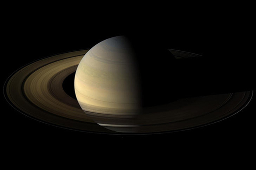 This is an image of Saturn and its rings imaged by NASA’s Cassini orbiter.