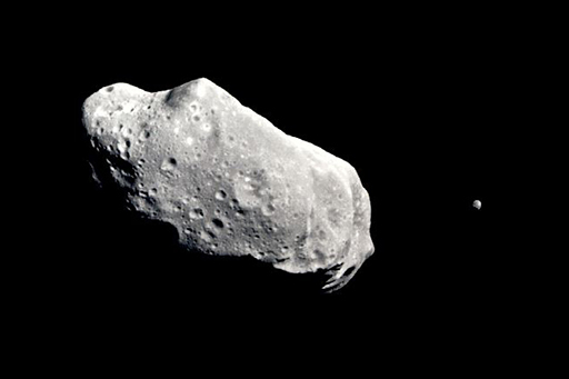 This is an image of Asteroid 243 Ida and its moon Dactyl, imaged in 1993.