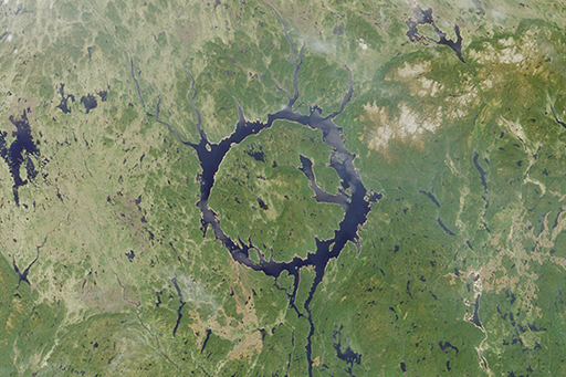 This is an image of Lake Manicouagan seen from space.