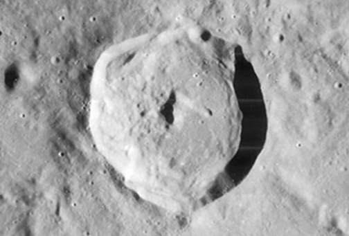 This is an image of Agrippa (complex central-peak). 46 km diameter.