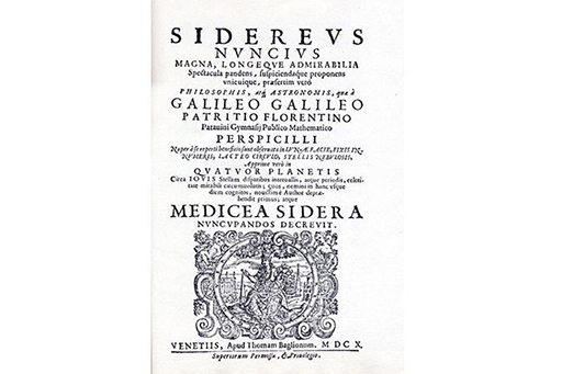 This is an image of Galileo Galilei, Sidereus nuncius, 1610.