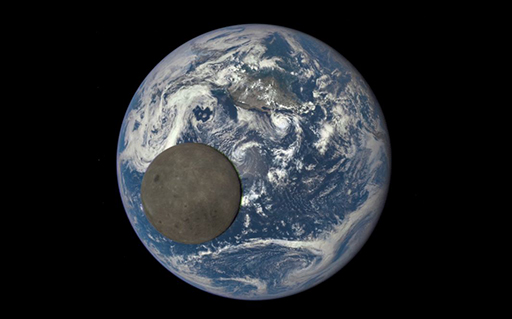 The Moon crossing the face of the Earth, seen from a range of 1.5 million km.