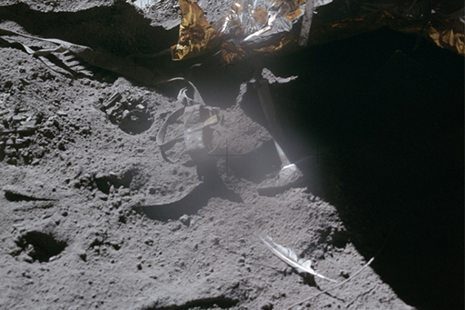 The hammer and feather experiment from the Apollo 15 mission.