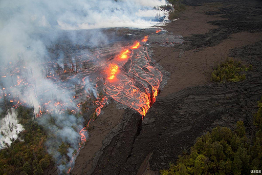 This is an image of an active basalt lava flow in Hawaii.