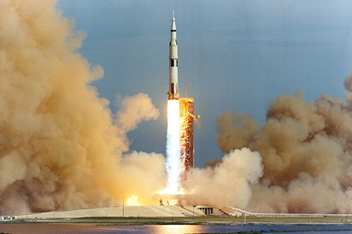 This is an image of Apollo 15 launching on the 26th of July 1971.