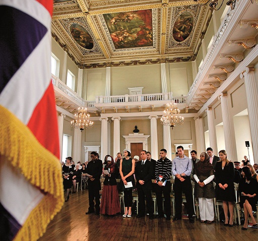 Figure 3 Acitizenship ceremony for immigrants who become British citizens