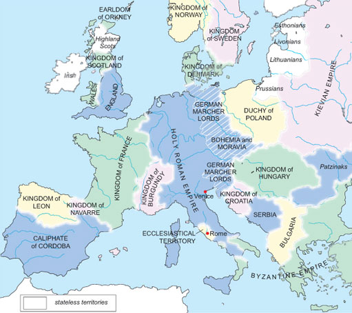 Figure 5 Europe around 1000 CE