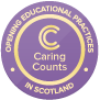 Caring Counts purple badge icon