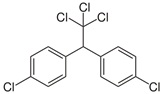 Image of chemical structure of Dichlorodiphenyltrichloroethane.