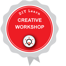 Illustration of DIY Learn CREATIVE WORKSHOP digital badge