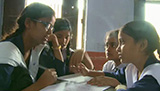 Students engaged in group discussion