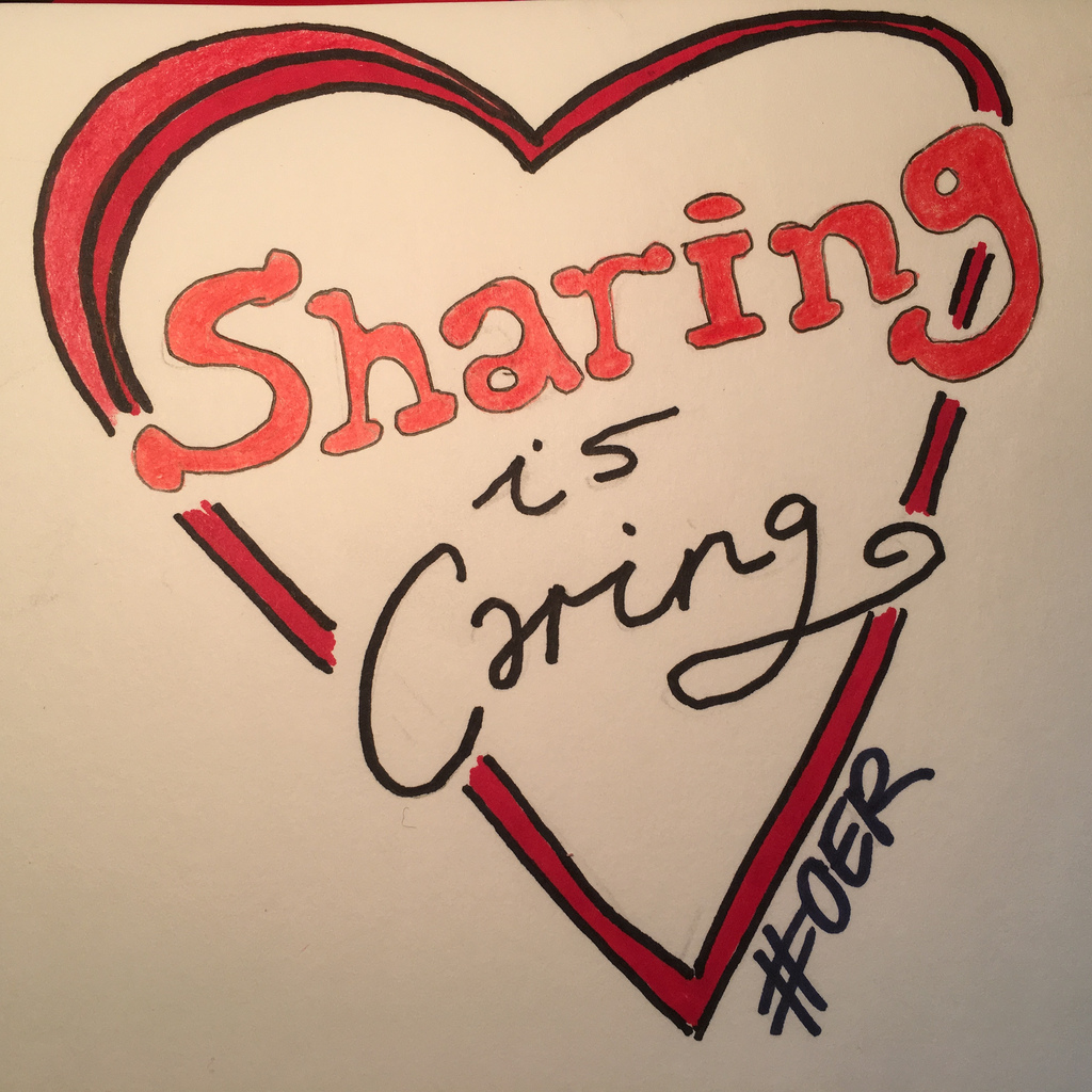 OER: Sharing is Caring written in a heart