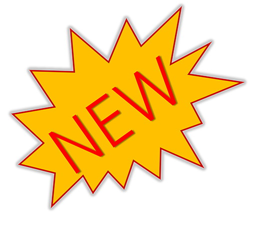 The word 'New' in a star burst