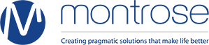 Montrose logo. The strapline reads 'Creating pragmatic solutions that make life better'