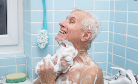 Elder in Shower
