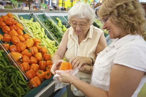 Elderly Woman Vegetables