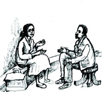 A healthworker chatting comfortably with a person living with HIV.