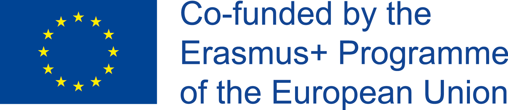 The EU logo and the text "co-funded by the ERASMUS+ Programme of the European Union 