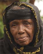 A portrait of an elderly woman.