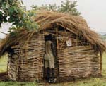 A simple latrine made from local materials.