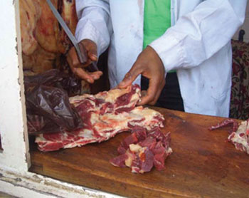 Butchering meat